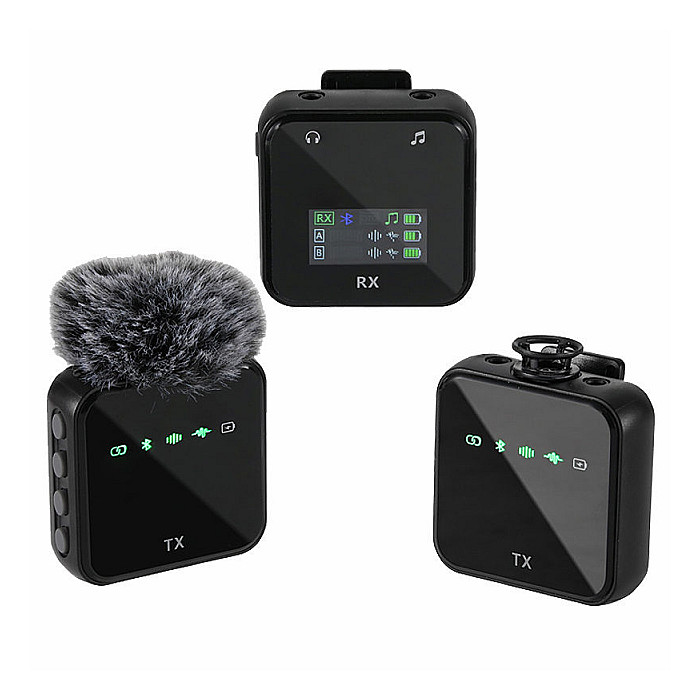 M32S Wireless Dual Lavalier Microphone with Display Screen,...